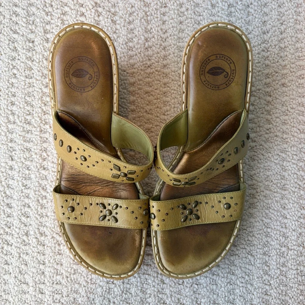 Nuture Wildflower Studded Wedge Sandals Earthy Boho Hippie